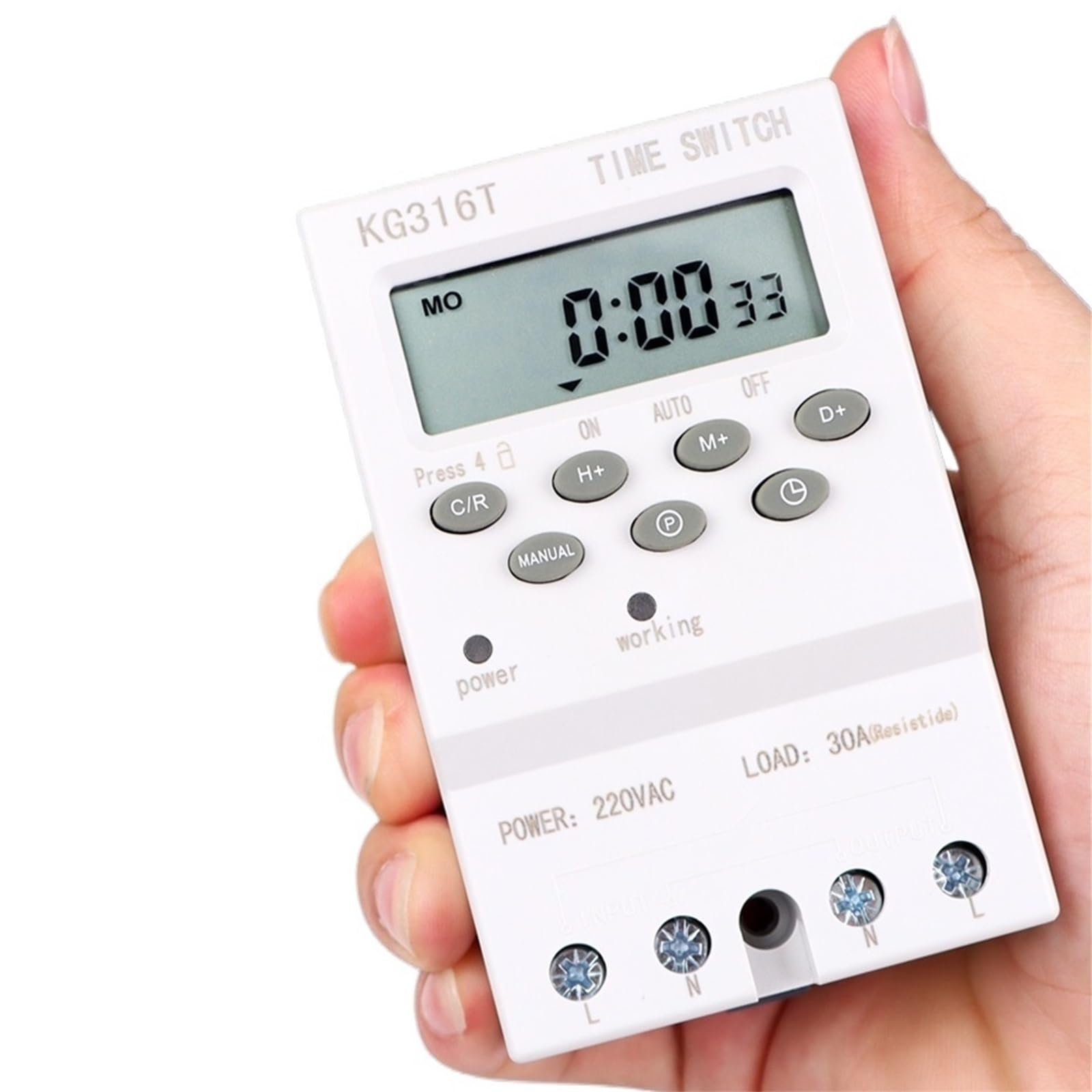 KG316S 220VAC 25A Digital Timer Switch Electronic Programmable Relay Week/Day/Minutes/second 168 Hours(KG316T-X)