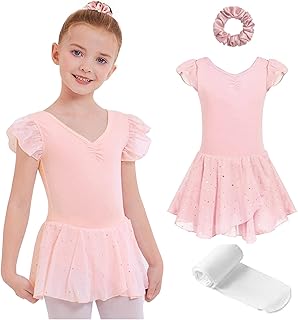BananaHome Girls Ballet Leotards Skirt Toddler Dance Ballet Dresses Outfit with Tights