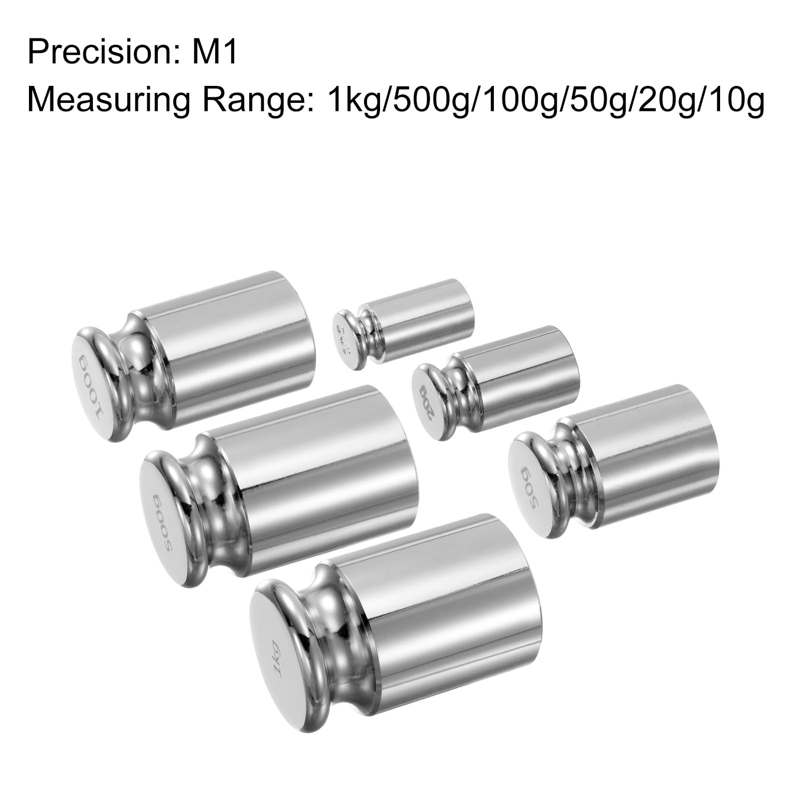 QUARKZMAN 15pz Set di Pesi di Calibrazione 10g 20g 50g 100g 500g 1kg M1 Acciaio Cromato di Precisione per Bilance Digitali