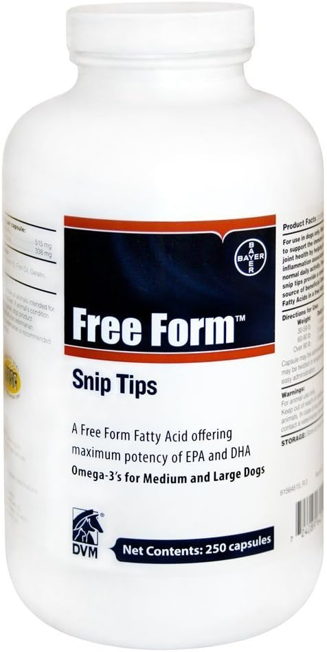 Free Form Snip Tips Omega-3 for Medium/Large Dogs (250 capsules)