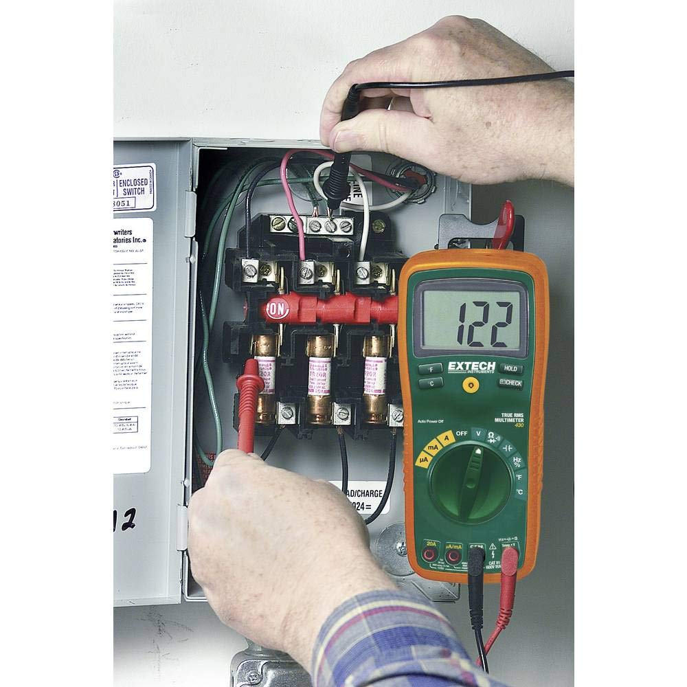 EXTECH EX430A Professionelles Multimeter mit True RMS und 11 Funktionen, grün