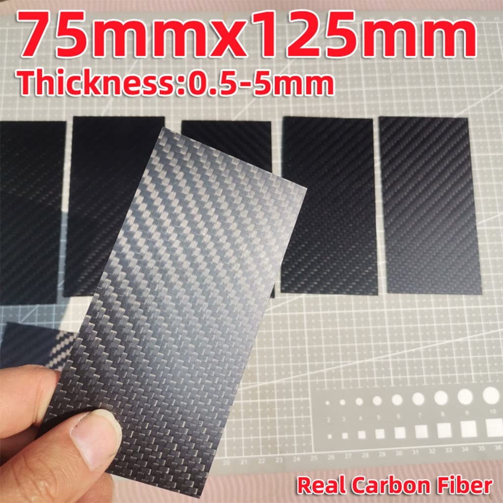 1PCS Carbon Fiber Sheet Thick 0.25-6MM size125X75Mm Plain/Twill Matte Glossy Carbon Plate Panel Sheets High Composite Hardness Material(Plain Matte,5.0mm)