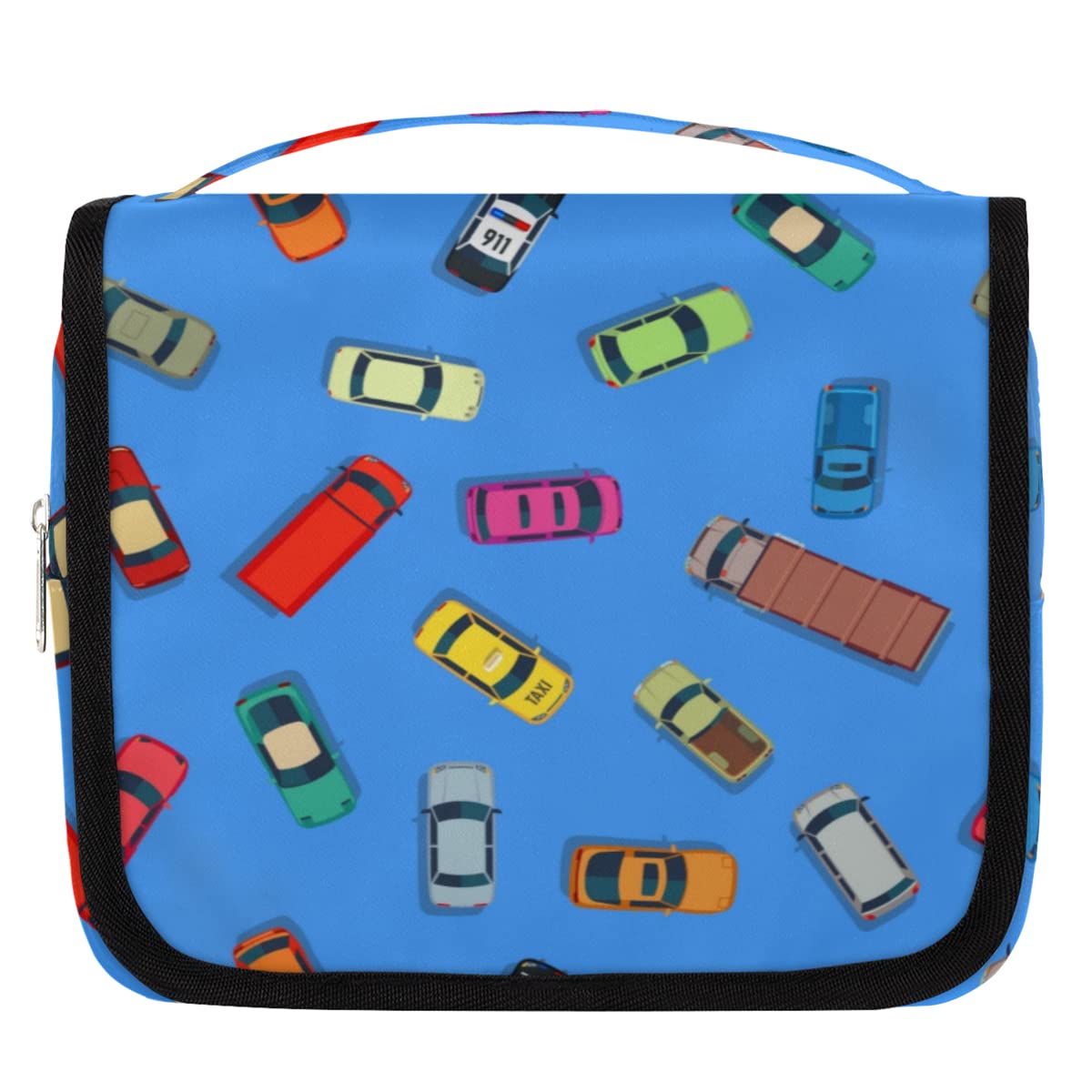 Samochody Podróżna kosmetyczka Kreskówka Transport Samochody Mycie Torba Unisex Wiszące przybory toaletowe Kosmetyczka Organizer do makijażu, wielobarwny, Jeden rozmiar