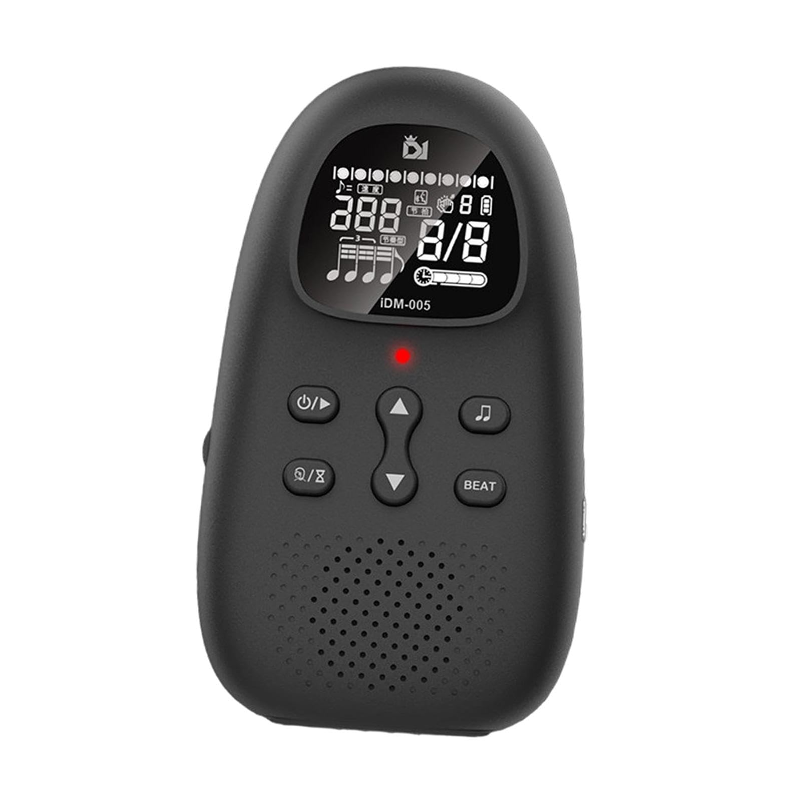 Metrónomo Electrónico Digital Portátil Multifuncional con Volumen Ajustable Guía Vocal Temporizador Práctico Y Pantalla Clara para Piano Guitarra Viol, Negro