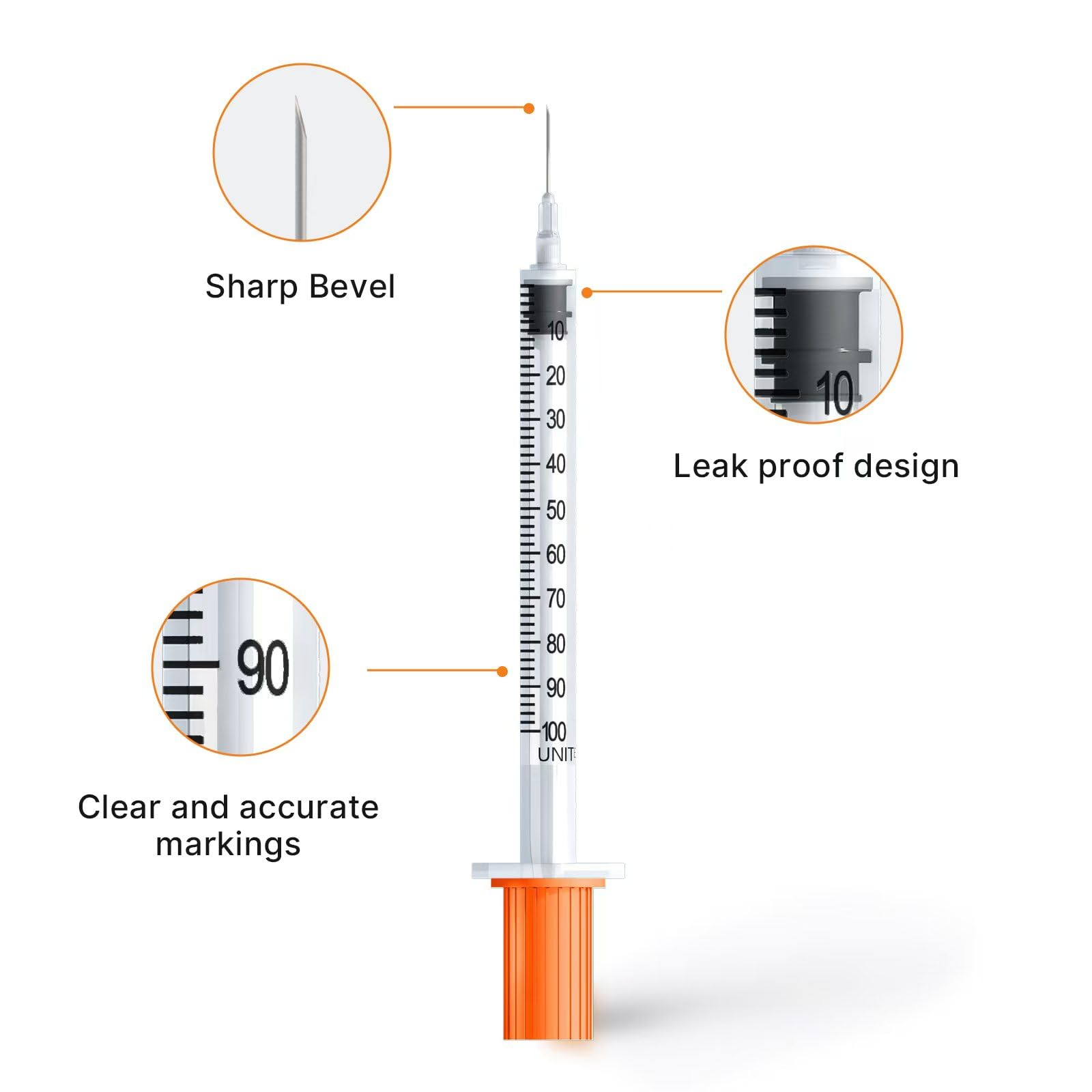 100pack 1ml/cc 31G 5/16 Inch lab Syringes, Individual Package — Amazon image 2