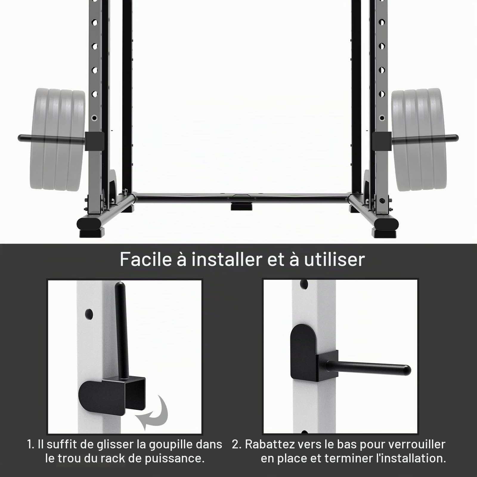 Kipika Lot de 2 supports de plaque de poids pour rack d'alimentation 2 x 2 et 3 x 3 - Fixation pour le rangement - Convient aux plaques standard de 2,5 cm ou olympiques de 5,1 cm