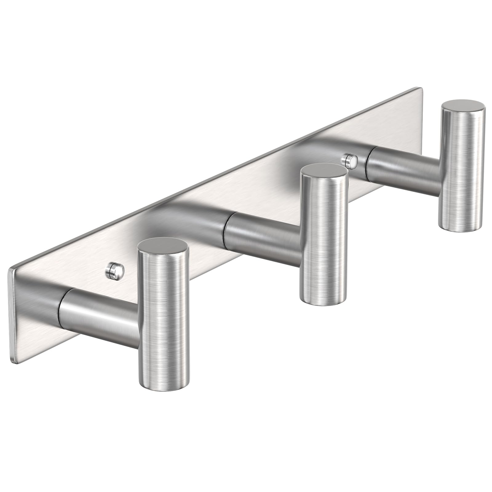PMMASTO Wall Mounted Coat Rack, Silver- 3 Hooks, 1 Pack, T Shape