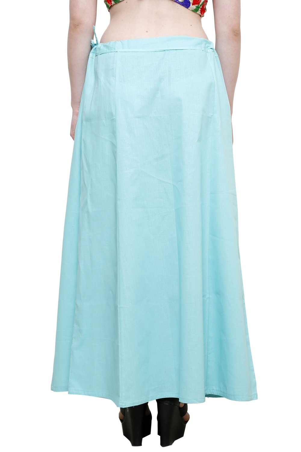 Pistaa's Women's Cotton Sky Blue Colour Best Ethinic Solid Inskirt Saree Petticoats - Image 5 thumbnail