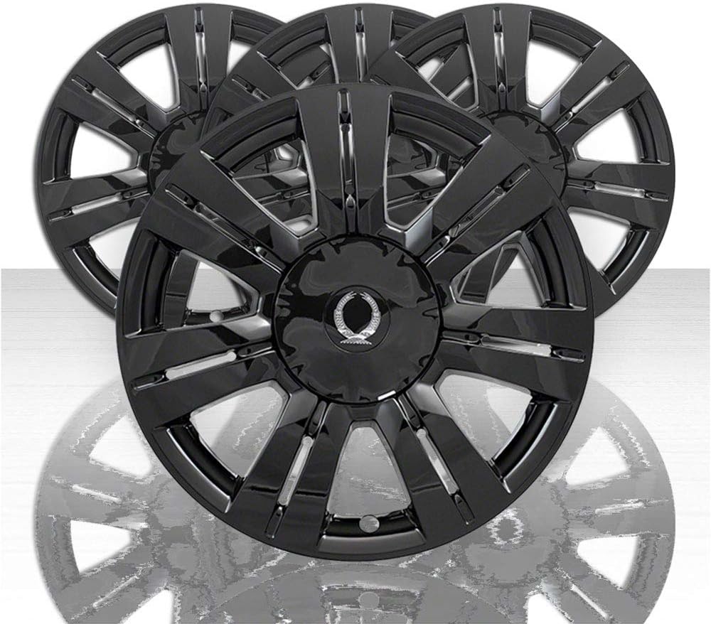 Auto Reflections Set of 4 18" 7 Double Spoke Wheel Skins for Cadillac SRX 2010-2016 - Gloss Black
