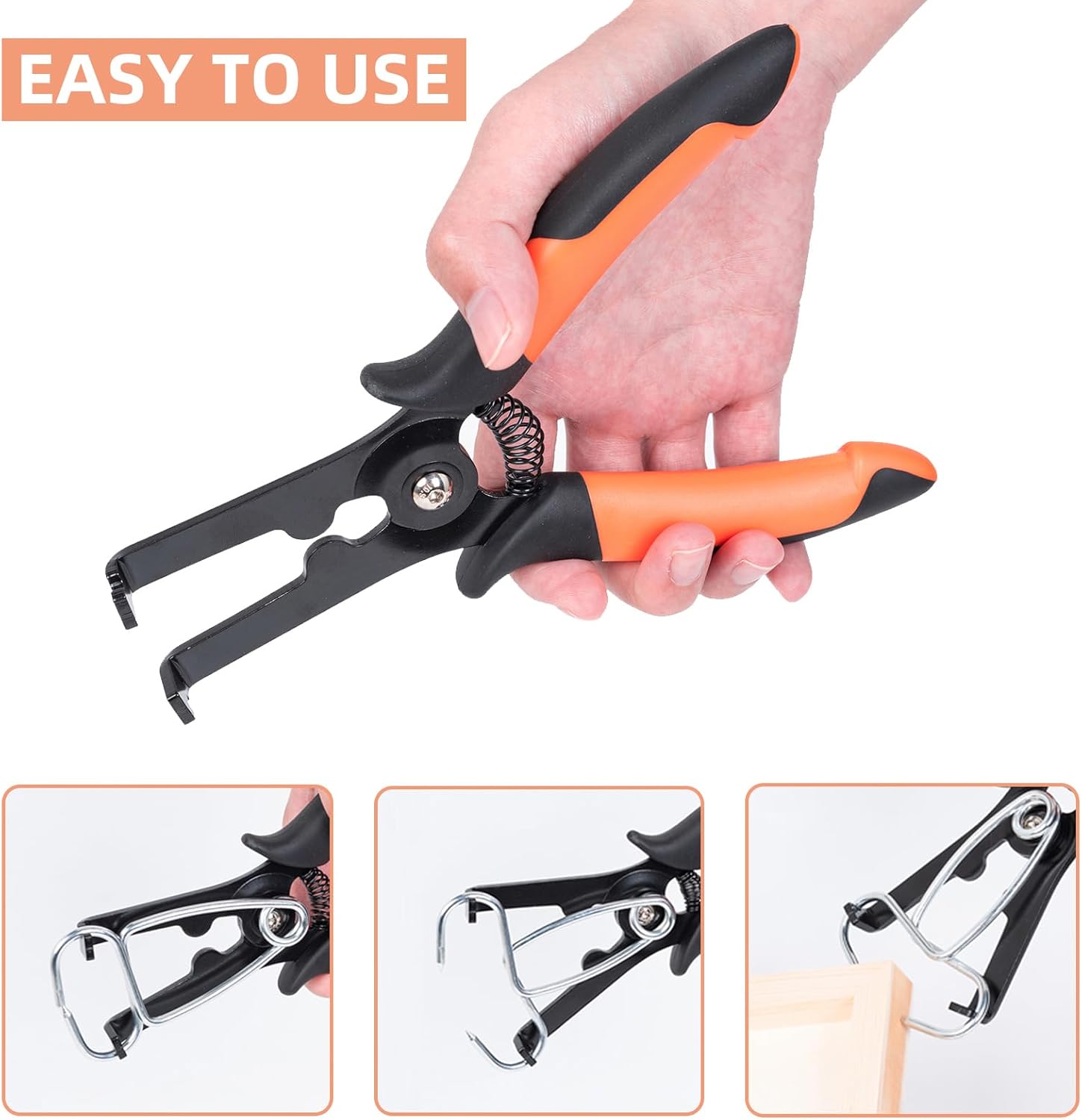 PLATATO 10 Pcs Miter Spring Clamps Kit Spring Loaded Pliers with 8 Miter Clamps for Trim, Woodworking, Picture Frames, Crown Molding Tool