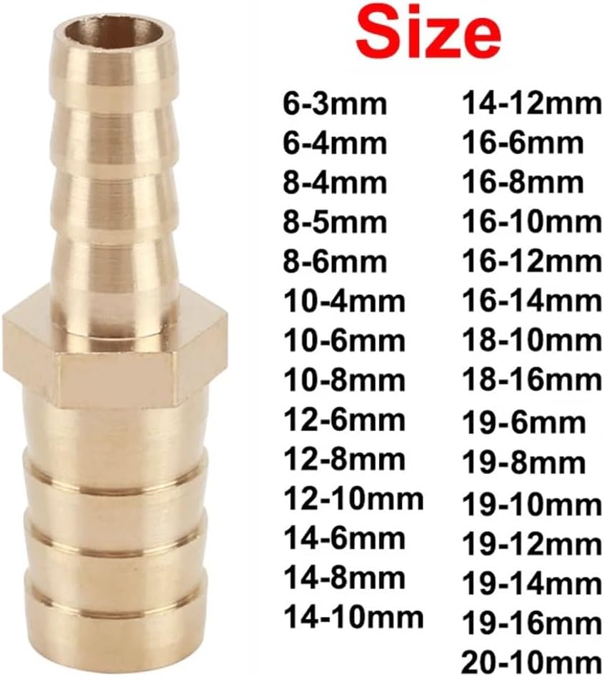 Pipe connector, 1pcs Reducer Straight Connector Pagoda Joint Hose Barb, for Home Garden Hose Connectors(16mm 6mm)