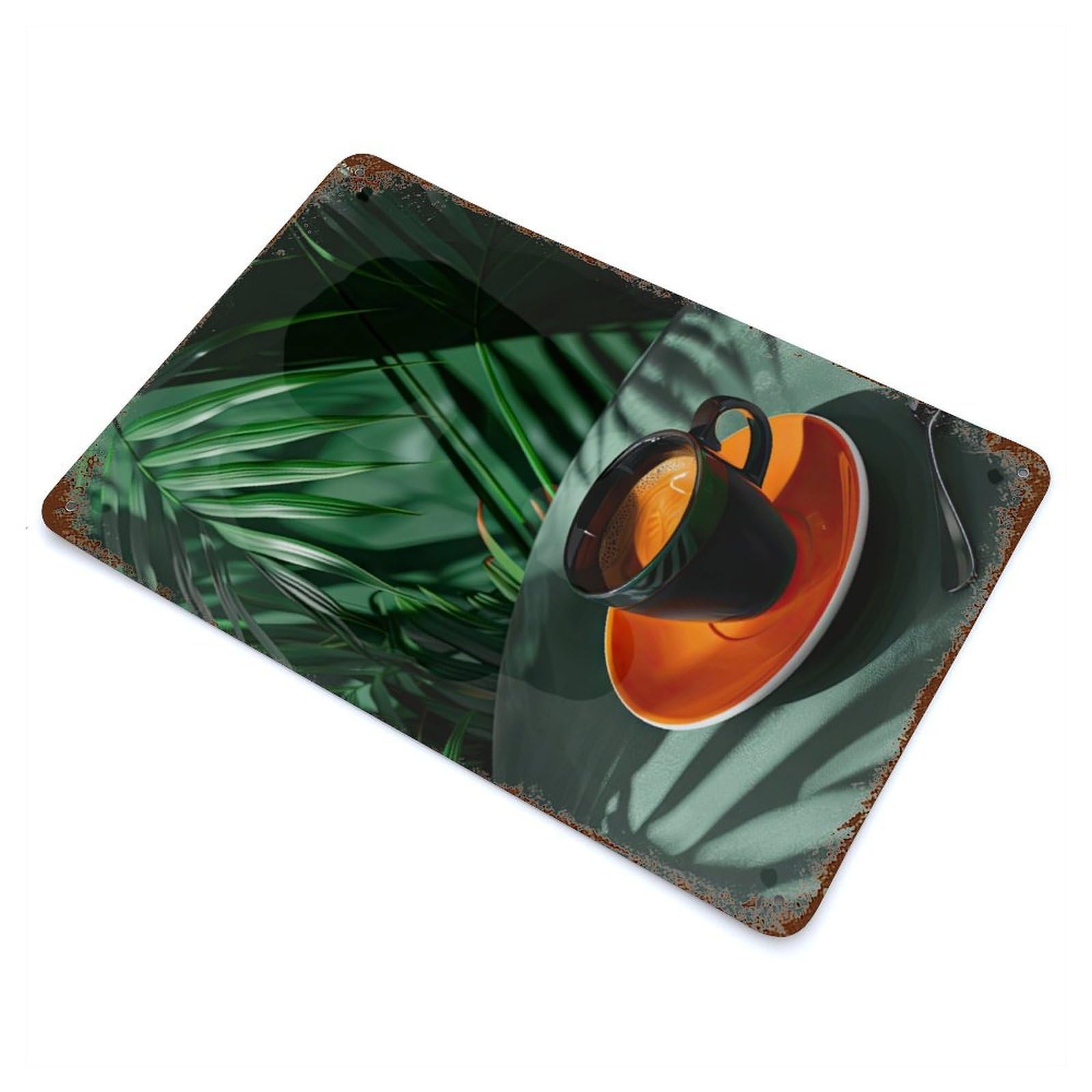 Coffee Drink Decorative Tin Sign 11.8"x7.9", for Bistro, Counter And Cafe Decor, Retro Wall Decor