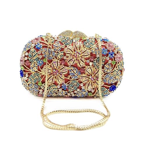 Damska torebka wieczorowa Crystal Clutch Bridal Wedding Party Portfel torebka Torebka (kolor: jak pokazano, rozmiar: jeden rozmiar)