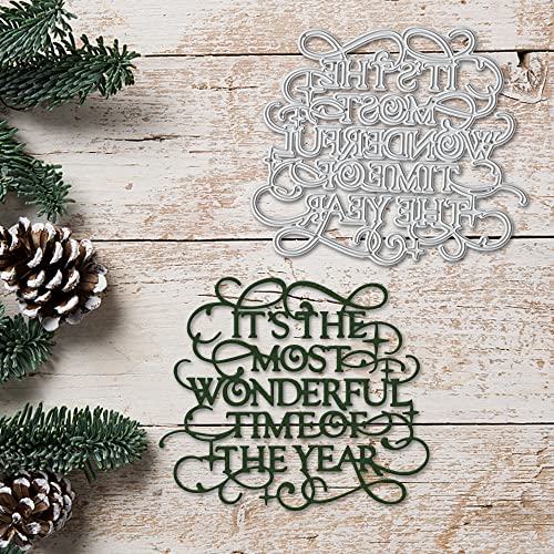 Christmas Words Metal Cutting Dies for Card Making Supplies, Christmas Lace Words Die Cuts Embossing Stencil Template Tool for DIY Scrapbooking Paper Card and Photo Album Craft Decoration - Thumbnail 4