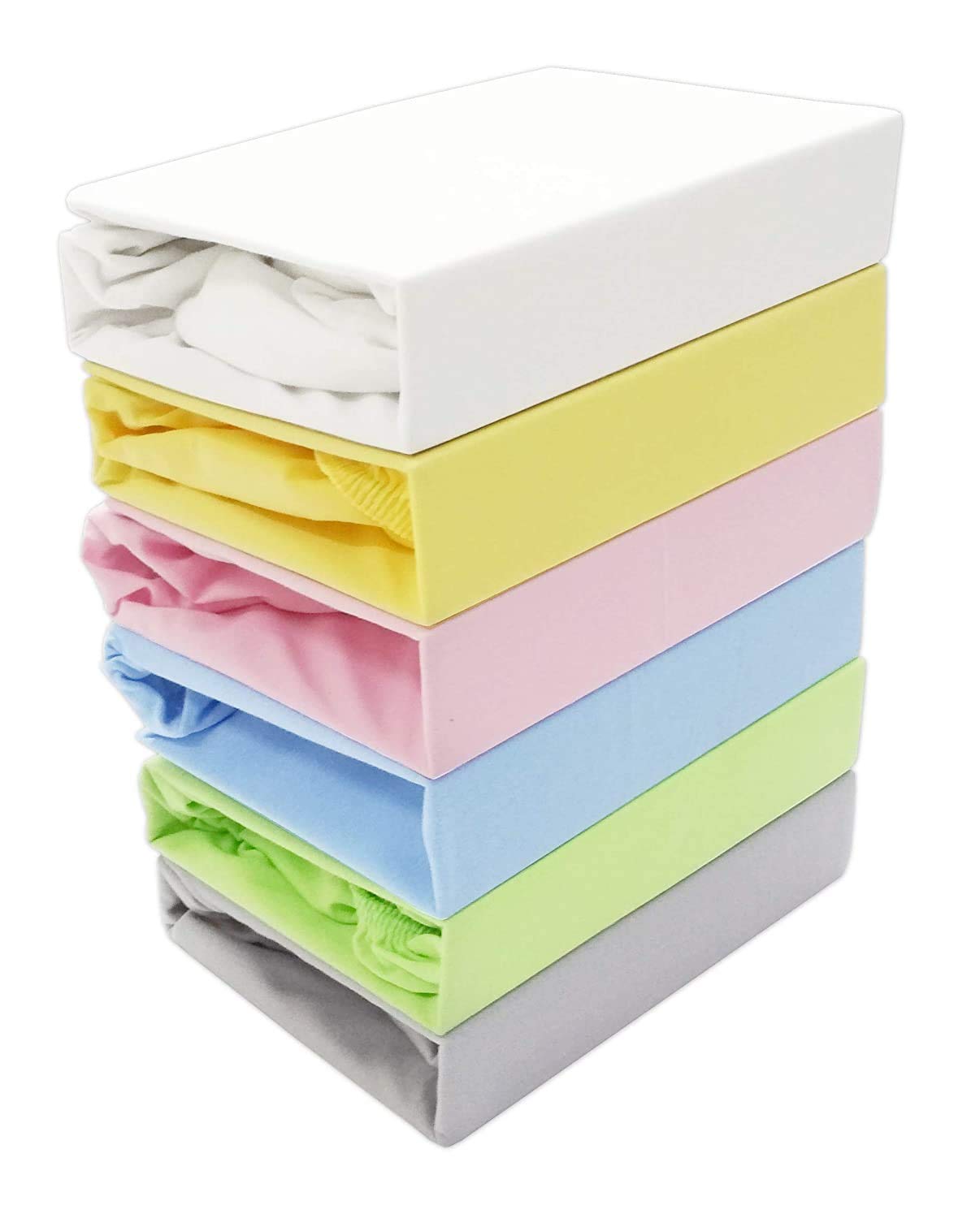 Dudu N Girlie Next to Me Crib Sheets Fitted 51 x 85 | Nexttome Crib Sheets | Hypoallergenic Toddler Bed Sheet Breathable Easy Care | Junior Bed sheets (Pack of 2, Yellow & White)