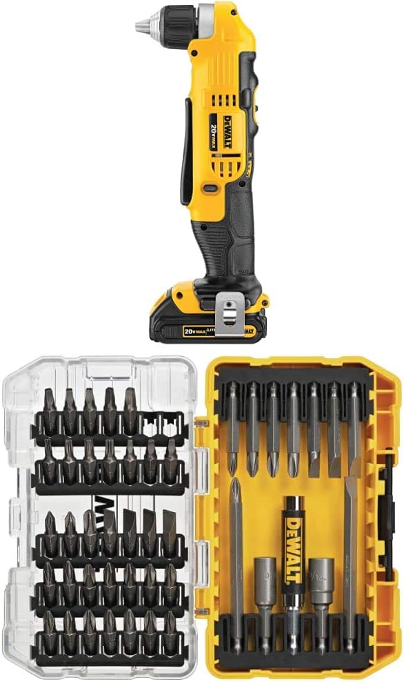 DEWALT 20V MAX Right Angle Cordless Drill/Driver Kit (DCD740C1) with
