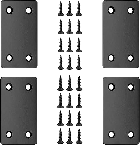 Miniatura 7 de Bivethoi 8 placas de esquina recta plana, acero inoxidable negro de 0.069 pulgadas de grosor, soporte recto - 2.36 x 1.5 pulgadas - Placa de soporte