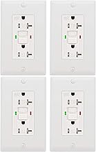 GFCI Outlet 20 Amp 4 Pack, UL Listed, Self-Test with LED Indicator, Tamper-Resistant, Weather Resistant Receptacle Indoor or Outdoor Use with Decor Wall Plates and Screws