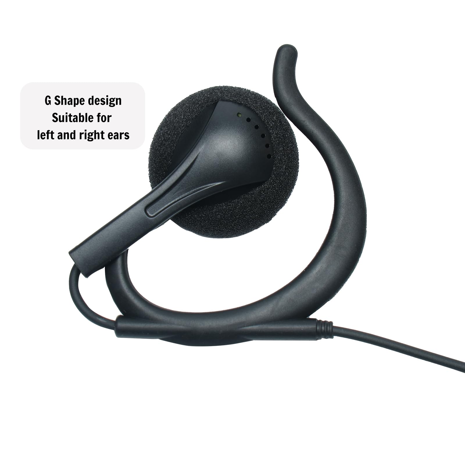 1-pinowa słuchawka Walkie Talkie 2,5 mm z mikrofonem PPT Talkabout dwukierunkowy radiowy zestaw słuchawkowy kompatybilny z Motorola t600 t800 t200 t260 mh230r mr350r mt350r, hak w kształcie litery G