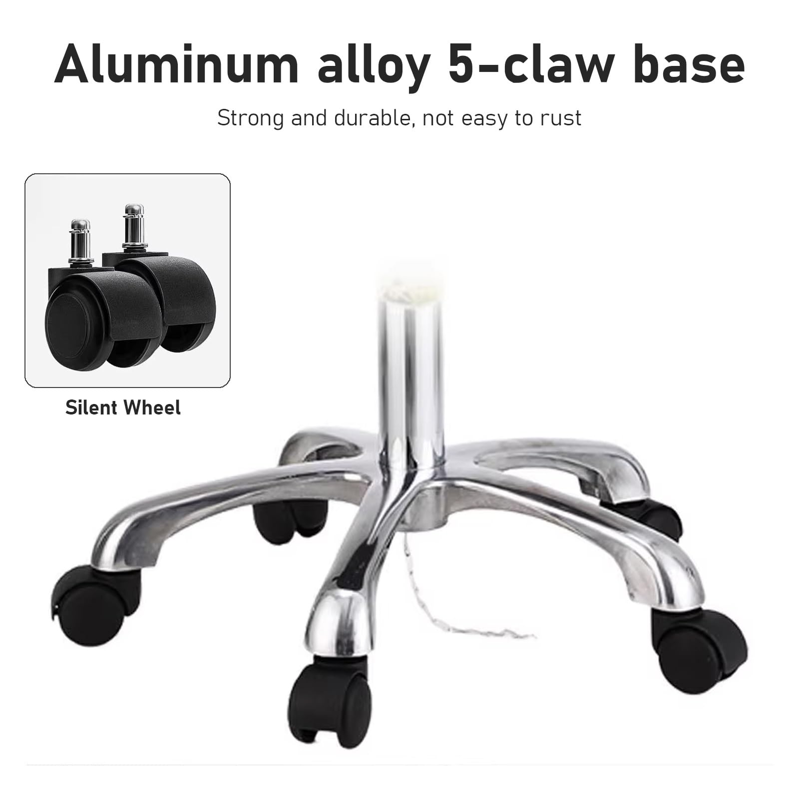 Taburete médico con ruedas, altura ajustable, cojín de piel sintética, multiusos, taburetes de oficina para salón, masaje, clínica, laboratorio, oficina