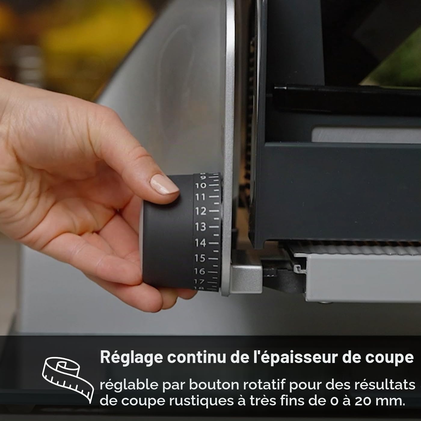 GRAEF Master M20 - Trancheuse électrique universelle, Made in Germany, lame tout acier Ø 170 mm pour les coupes les plus fines, épaisseur de coupe 0-20 mm, tout métal