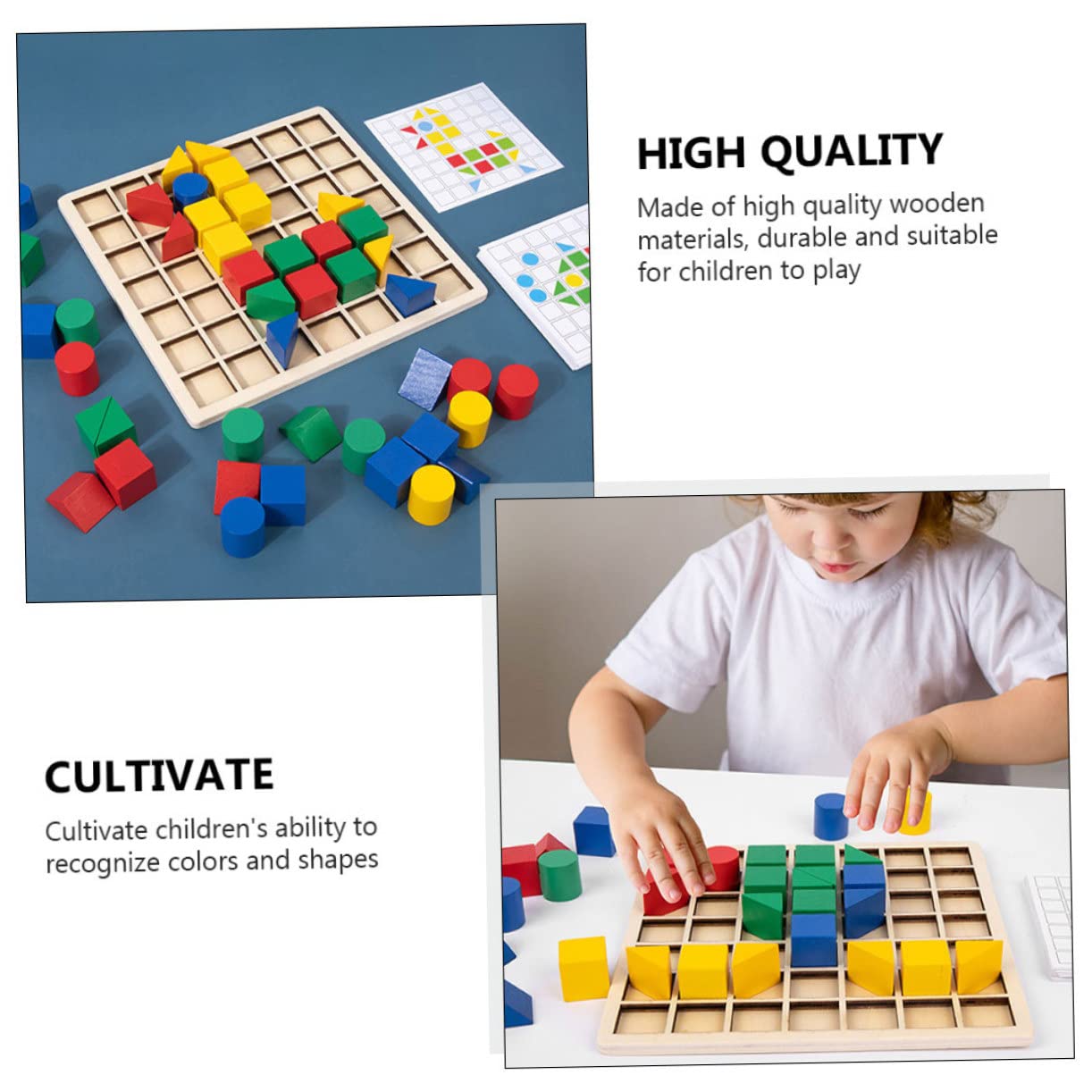 Kisangel Juego de Madera Creativos para Niños, Puzzles Infantiles Educativos Bloques de Construcción, Desarrollo de Coordinación Mano-Ojo y Creatividad, Adecuado para Aprendizaje Temprano