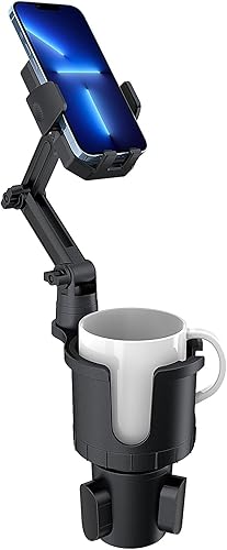 OUTXE Expansor de portavasos para automóvil+soporte para teléfono, extensor ajustable para portavasos grande, adaptador de bebida extra expandible