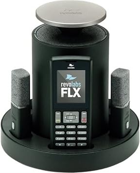 Revolabs 10-FLX2-200-DUAL-VOIP FLX 2 VoIP SIP System with Two Omnidirectional Tabletop Microphones and Two Speakers, Superior Audio Quality, Handset Calls or Speaker Calls, Connect to an IP PBX