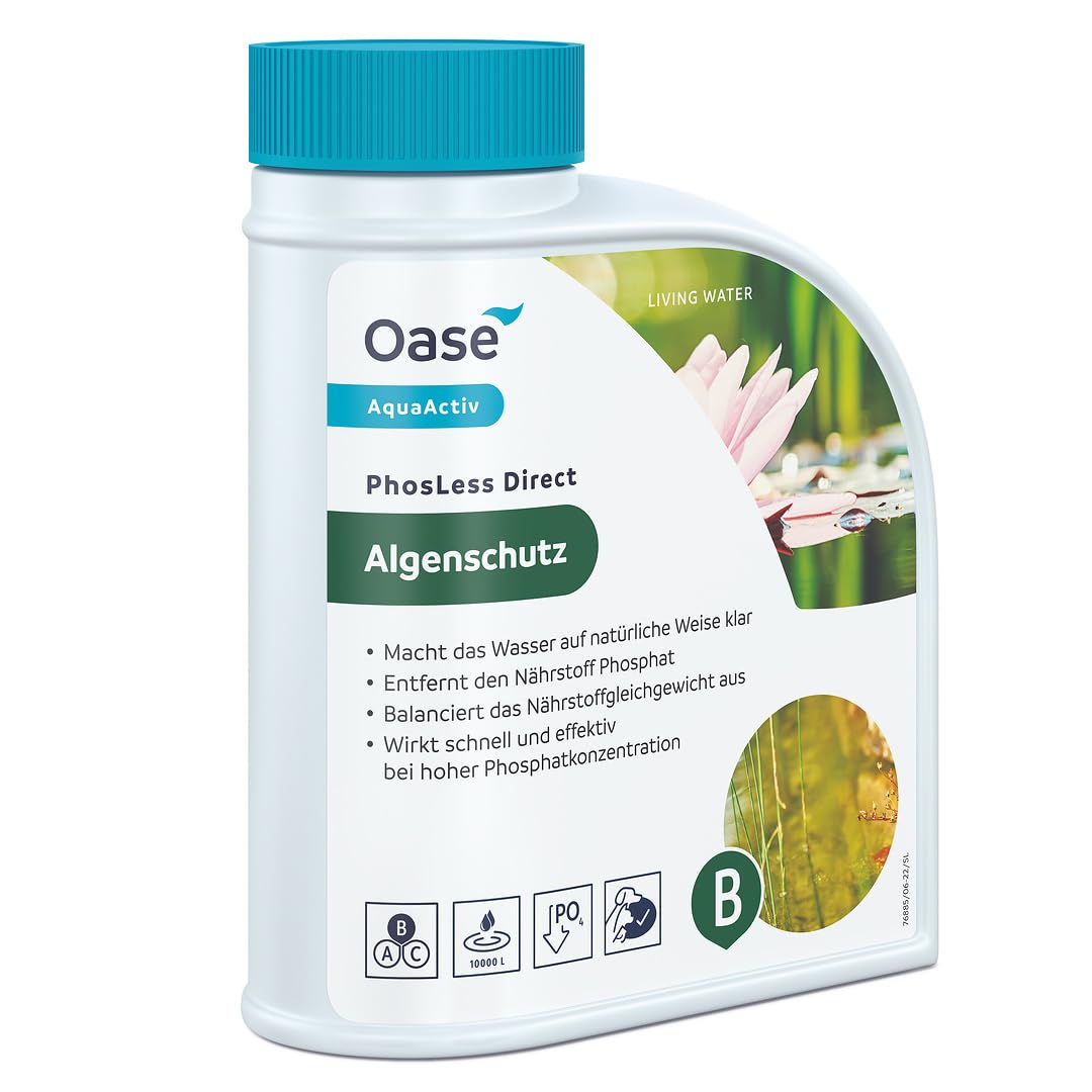 OASE 43148 AquaActiv PhosLess Direct 650 g - bei erhöhten Phosphatwerten, bindet Schwefelwasserstoffe, Phosphatbinder vermindert Algenwachstum, Silber