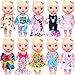 ECORELF 10Pcs Alive Doll Baby Doll Clothes and Accessories - Including Dresses,T-Shirts,Pants,Jumpsuit,Bell-Bottomed Pants for Kids Girls Gift 12 Inch Doll Random Style
