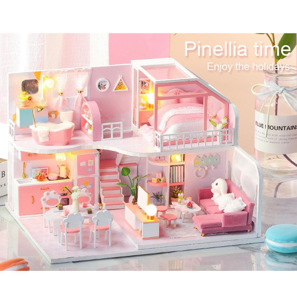 Costruire insieme con il kit fai da te per la casa delle bambole | miniatura e i mobili per la casa delle bambole in miniatura, incoraggiando lo sviluppo abilità nei bambini. Kit di accessori