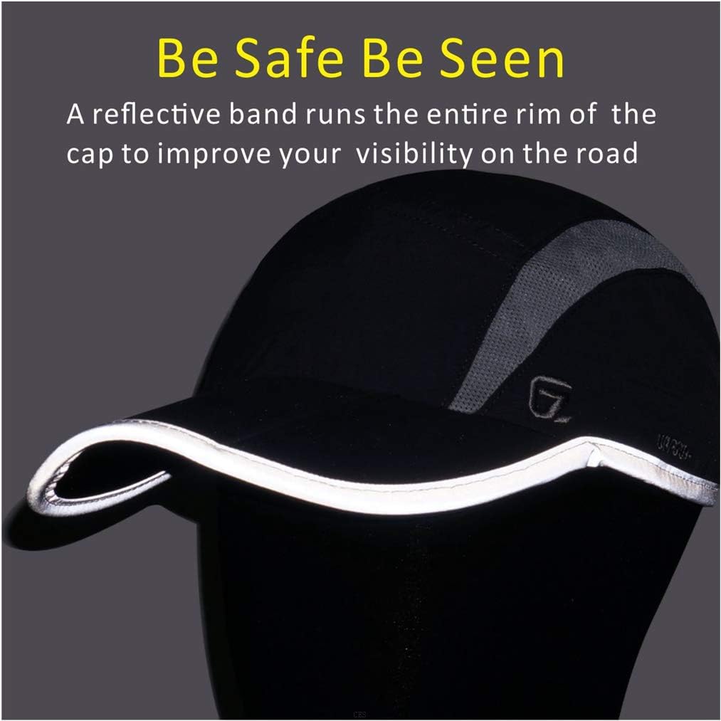 GADIEMKENSD Adjustable Quick Drying Reflective Foldable Running Cap Outdoor Sports Hat 40+ UPF Inhibit UV Mesh Race Performance Water Repellency Baseball Cap (Orange)