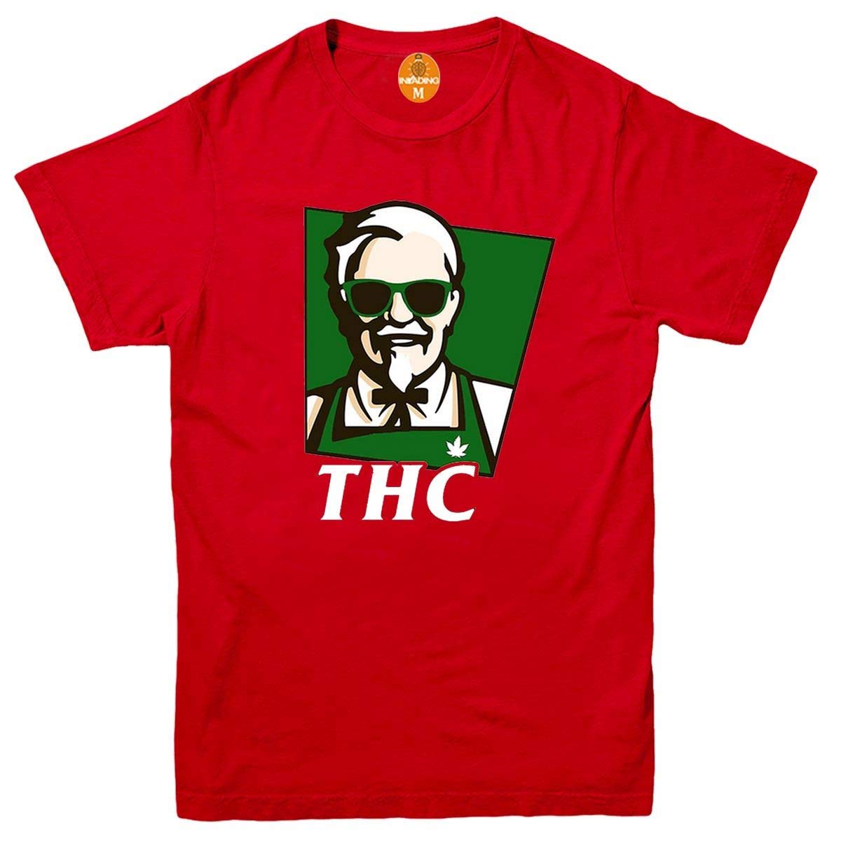 Invading Unisex Red Cannabis Molecule T-Shirt - Funny T Shirt Weed Bong Smoke Cheech Retro Chong Thc