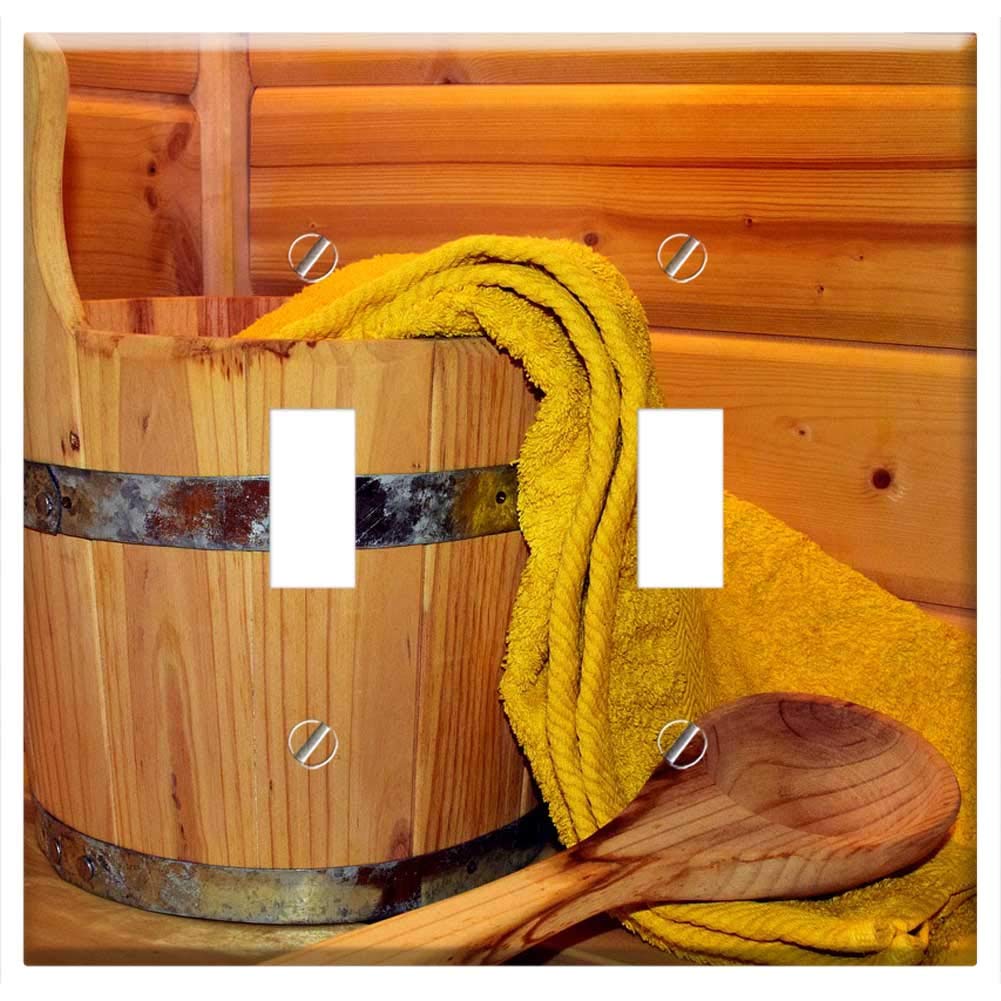 Switch Plate Double Toggle - Sauna Relax Wood Sauna Wellness Enjoy Wood