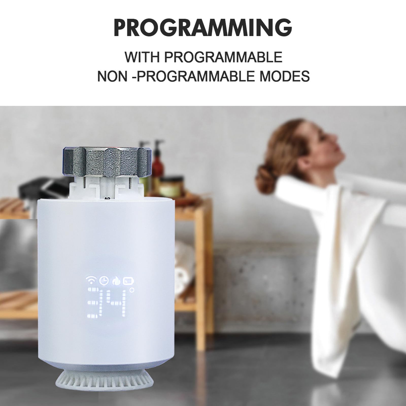 Valvola Termostatica per Radiatore Smart TRV, Starter Kit WiFi con Hub, Valvola Termostatica Programmabile, App e Controllo Temporizzazione, Antigelo, Compatibile con l'App Smart Life