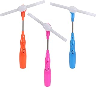 Kisangel 3pcs LED Light Up Windmill Wand Toy Led Windmill Spinner Light Up Light Up Pinwheel for Kids Children Glowing Outdoor Toys Party Decoration Random Colors Without Dry Battery