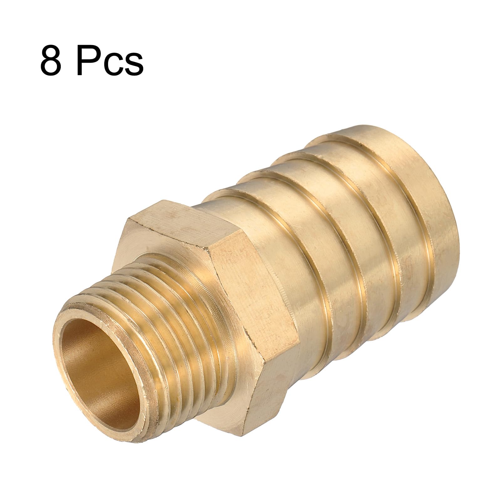 QUARKZMAN 8 Pezzi Raccordo A Punte in Ottone 1/2" NPT Maschio A 1" ID Tubo per Collegamento Diretto Torretta Filettato Costruzione Resistente