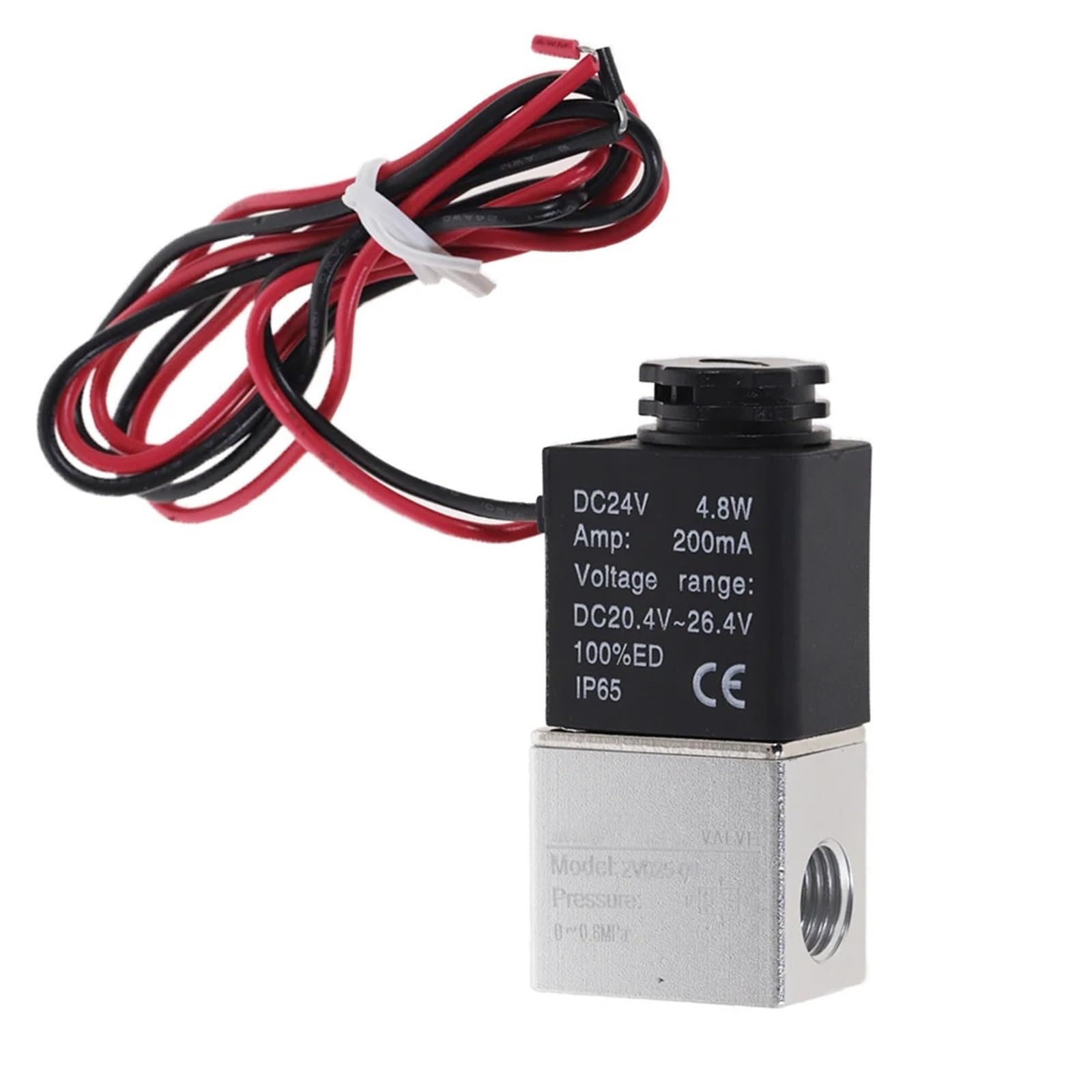 Válvula de compresor de 6,35 mm, normalmente cerrada, electroválvulas neumáticas de aluminio, 12 V, 24 V voltaje (bobina, 12 V DC)