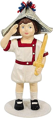 Bethany Lowe I Pledge Allegiance - Figura de niño americano con sombrero plegado de papel
