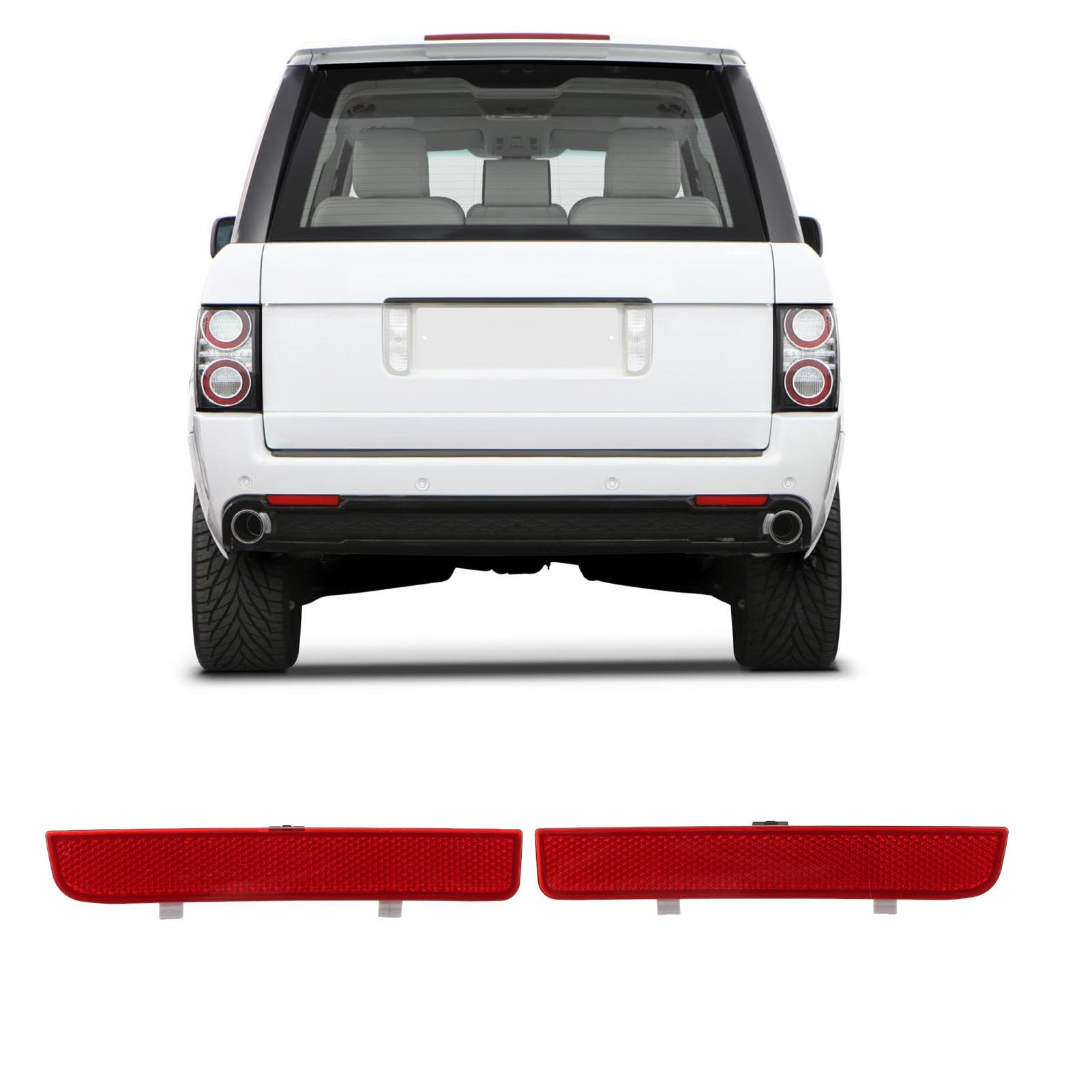 Sxhlseller 1 Paio di Catarifrangenti per Paraurti Posteriore LR006348 per L322 Freelander 2 L359, Catarifrangenti per Paraurti Posteriore Adatti per 2002–2012, per
