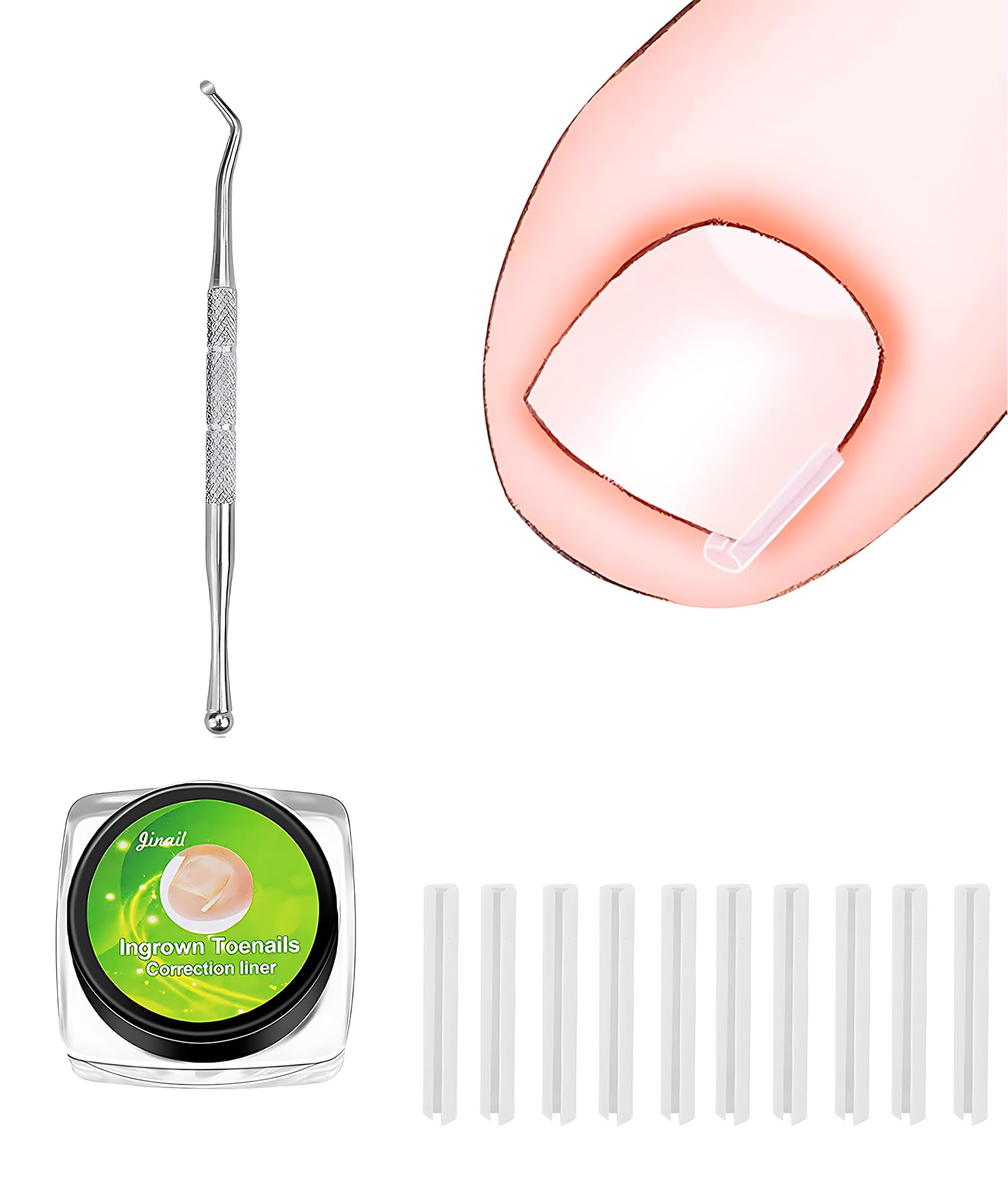 10 PCS Toenail Corrector Strips, Toenail Support Strips, Breathable Nail Care Patches for Daily Comfort Ingrown Toenail Pain Reliever