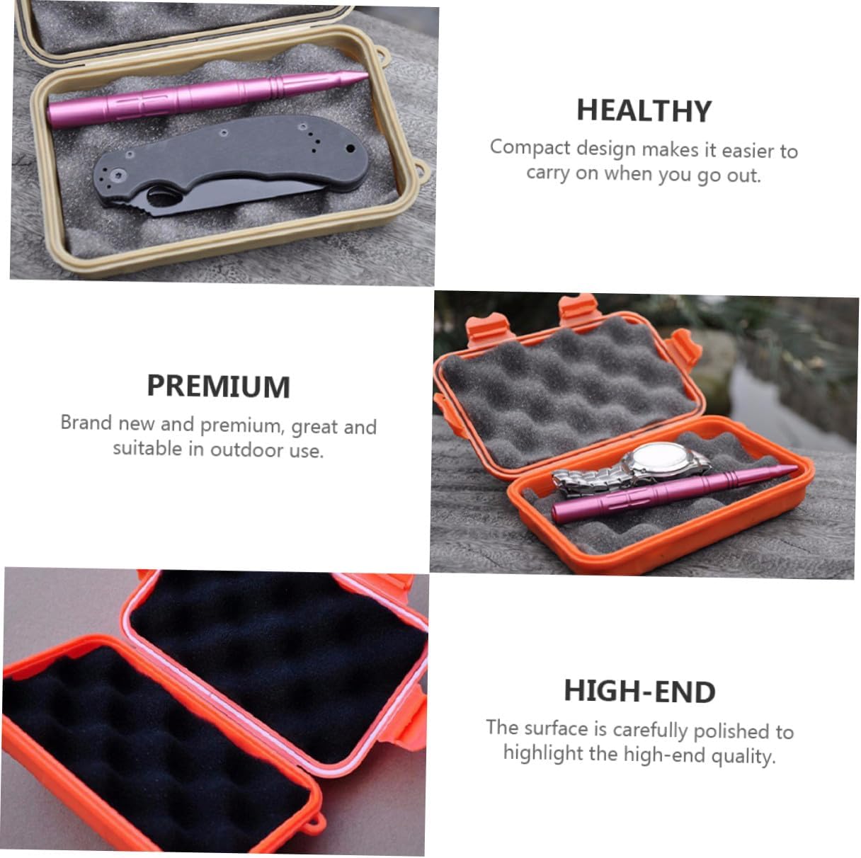PRETYZOOM Outdoor Survival Compact Carrying Case Waterproof Shockproof Airtight Plastic Storage Box for Wilderness Camping Hiking Emergency Random Color