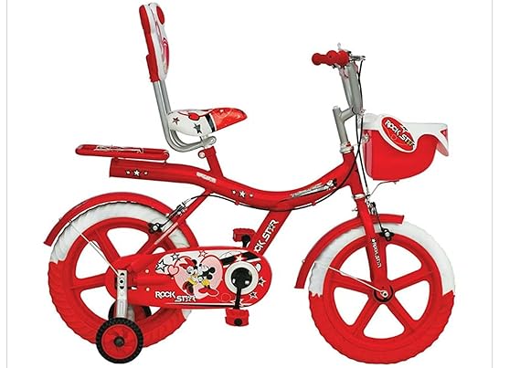 GENERIC Royal Cycle City Bicycle | Cycle |Size : 16 inch |Color : Orange with White |Kids Cycle
