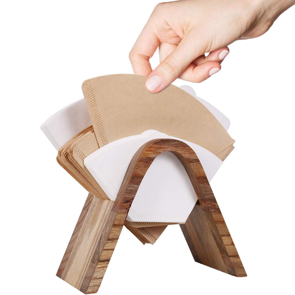 Buy Unibene Modern Triangle Wood Coffee Filter Holder, Renewable Stand
