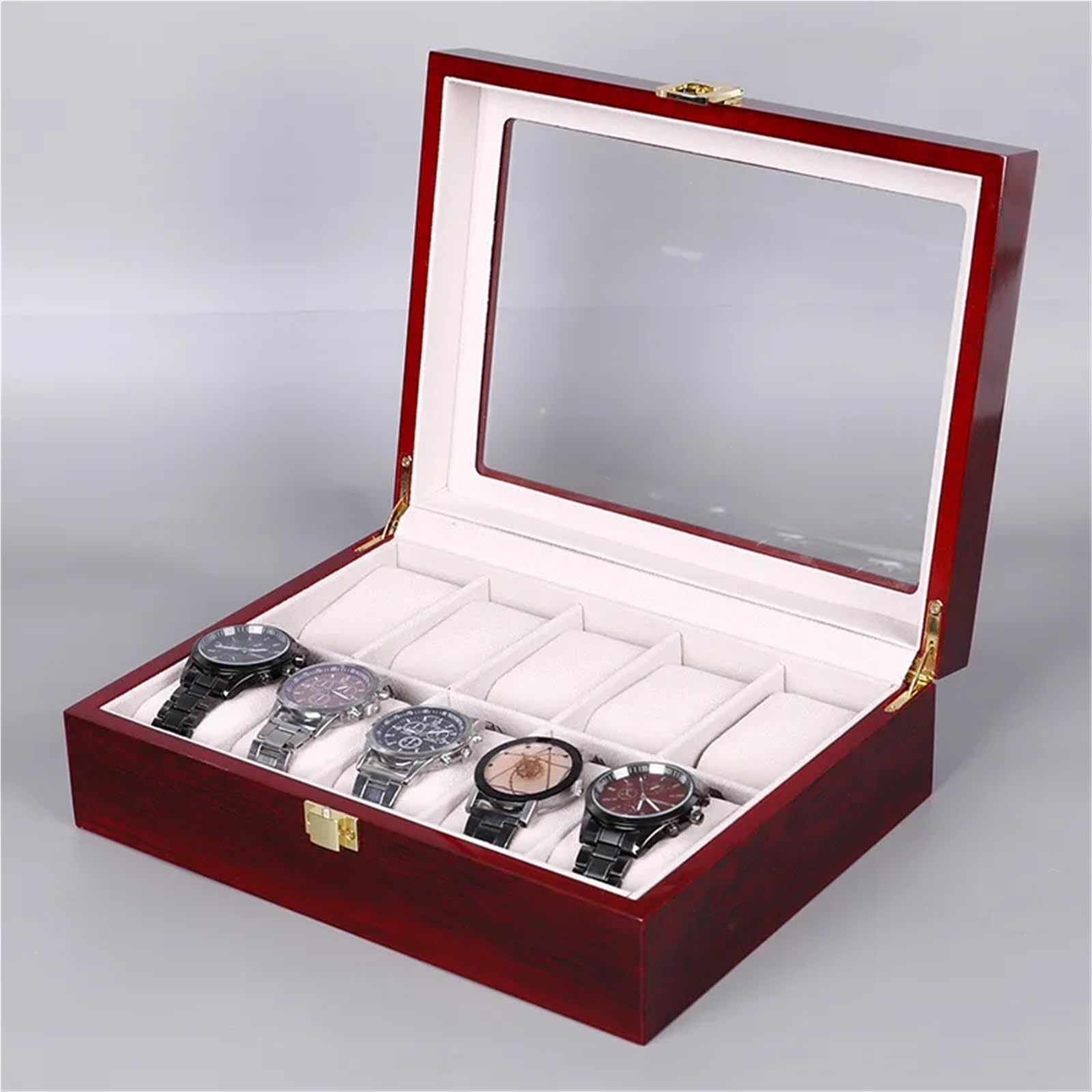Portaorologi in Legno Massello Organizzatore di scatole for orologi con slot 2/3/5/6/10/12