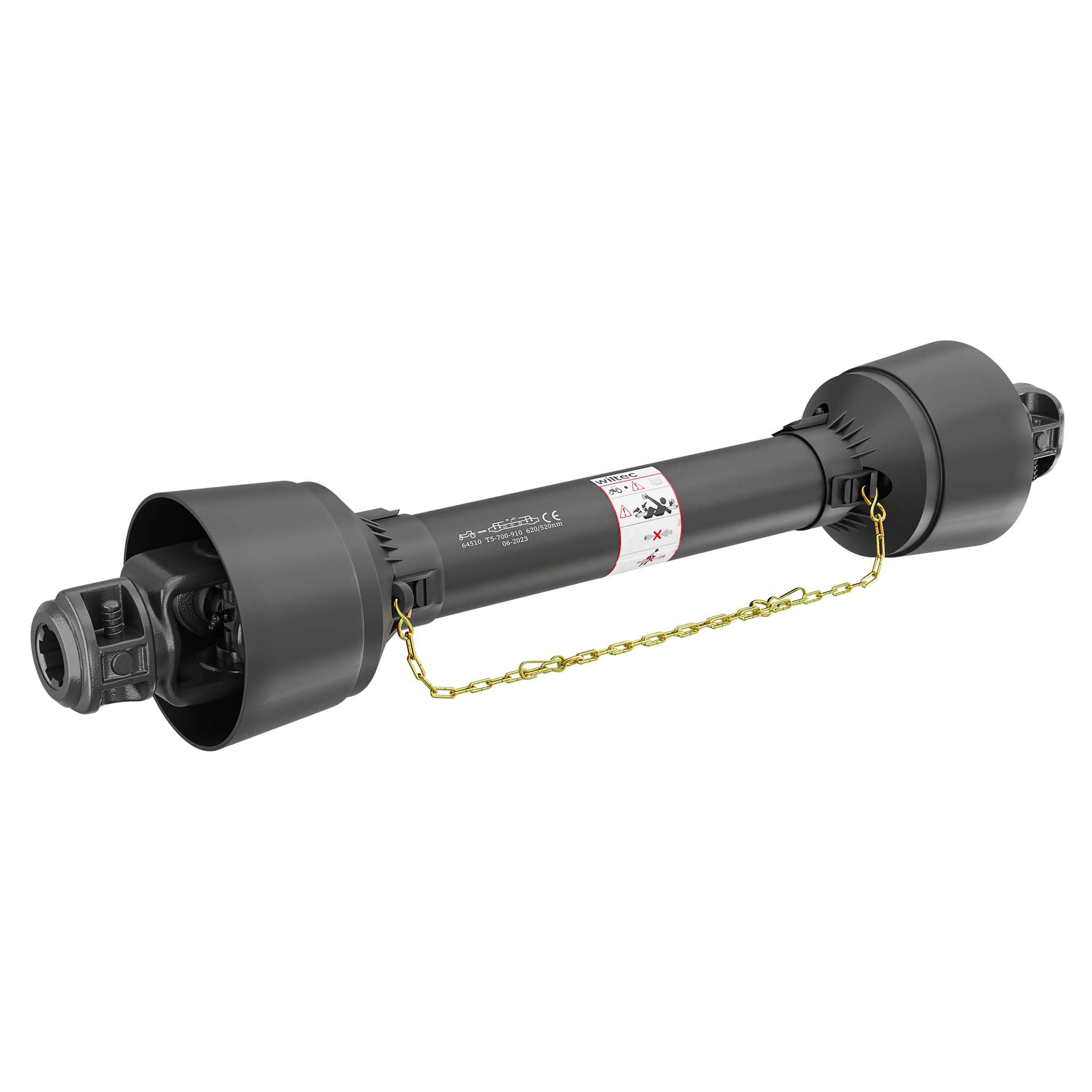 WilTec Arbre de Transmission T5 Cardan 700mm 620Nm 540 TR/Min 54kW (74CV) 2X 1 3/8" 6 Dents Prise Force