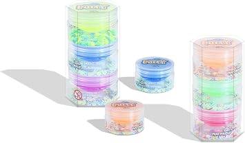 WATERELF Putty with Glow Mix-ins, Glow in the Dark, Fidget Toy, Stress Relief Play Putty for Boys Girls Adults, Non-Sticky Therapy Toys, 50g x 3 (Yellow/Blue/Purple)