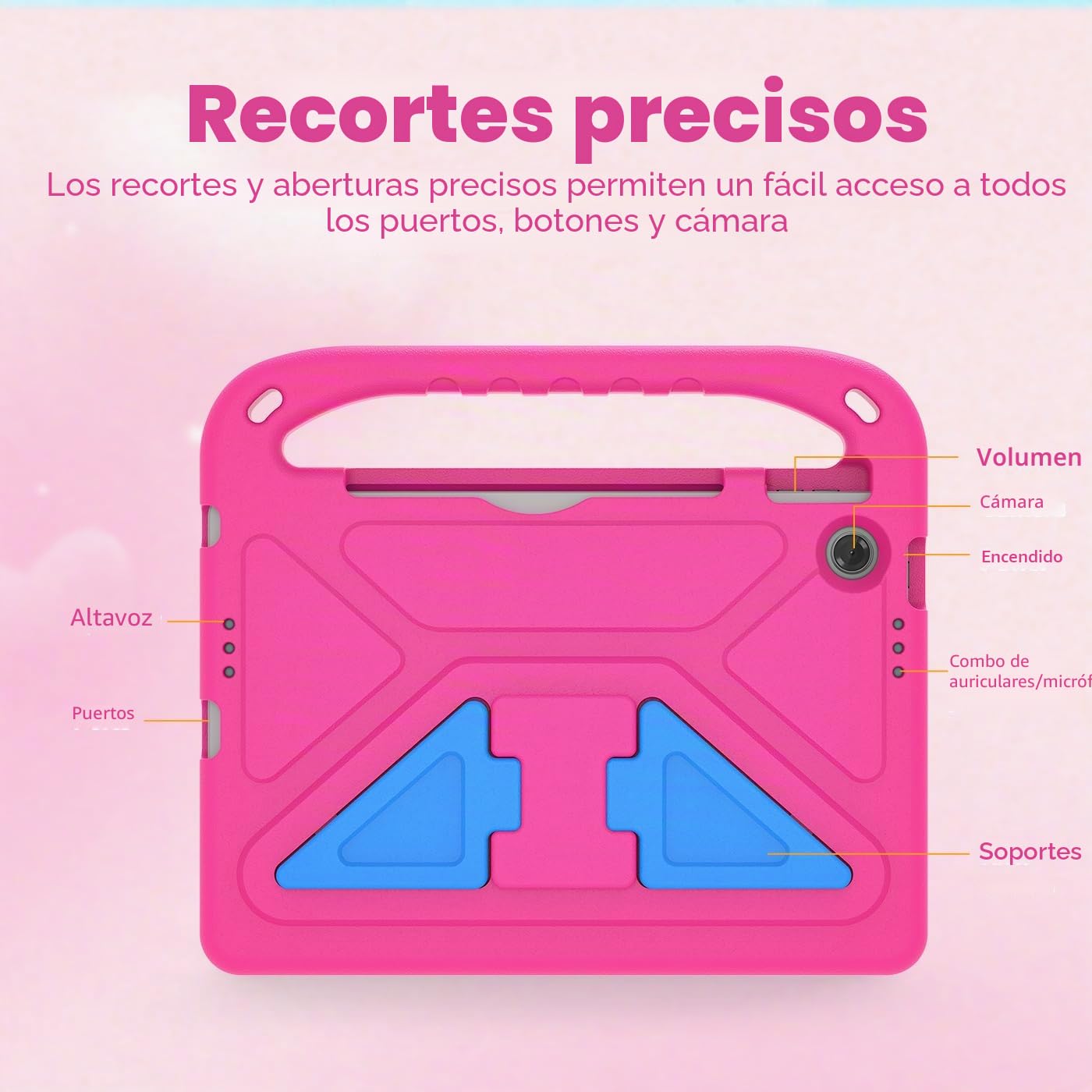 Funda Infantil para Lenovo Tab Tablet 10.1 Pulgadas 2025 (TB-311FU/TB-311XU), Ligera a Prueba de Golpes, con asa Infantil y Correa para el Hombro, Magenta