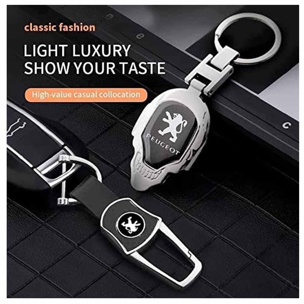 DLXYZML Auto Coque Clé Pour Peugeot Landtrek Double Cab,Alliage De Zinc Key Shell Case Fob Etui Cles Étui Boitier Clef Coque De Clé De Voiture Anti Collision Anti Chute Accessoires Auto,B-Red