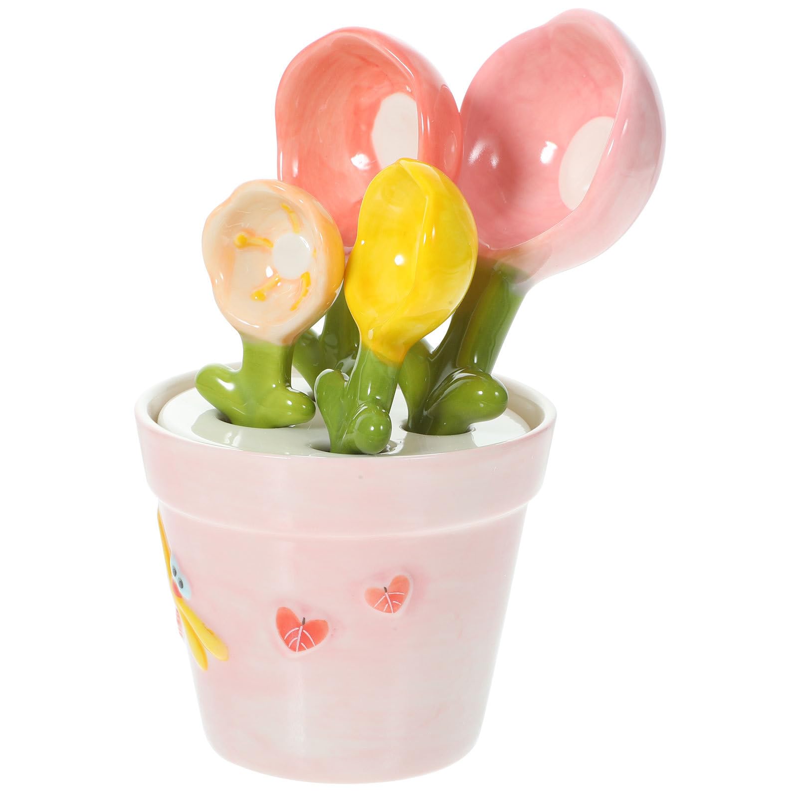 Mesure précise pour sel sucre épices avec ce lot de 4 cuillères décoratives en céramique